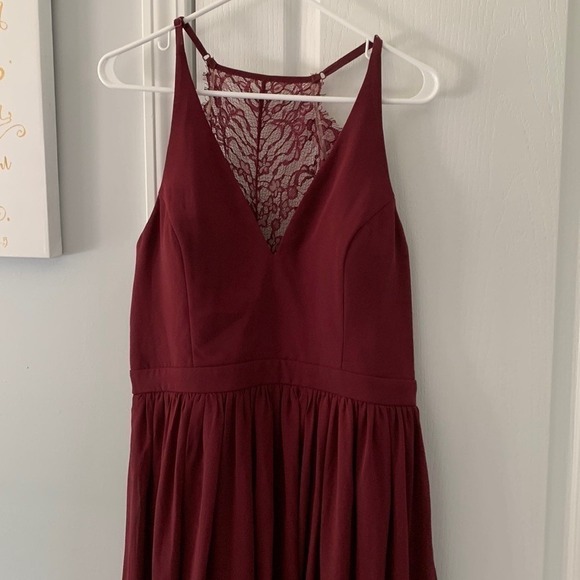 Lulus love spell lace‎ back maxi dress size XL maroon party wedding bridesmaids - Picture 10 of 17